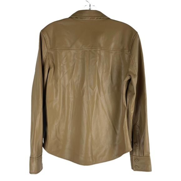 Wilfred Taryn Button Up Shirt Vegan Leather Brown Size S - Picture 6 of 9